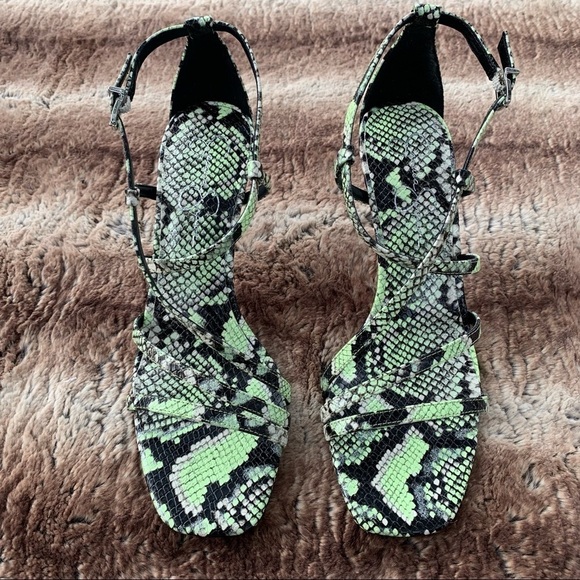 Jessica Simpson Omyra Lime Glitter Boa Sandal - Picture 2 of 8